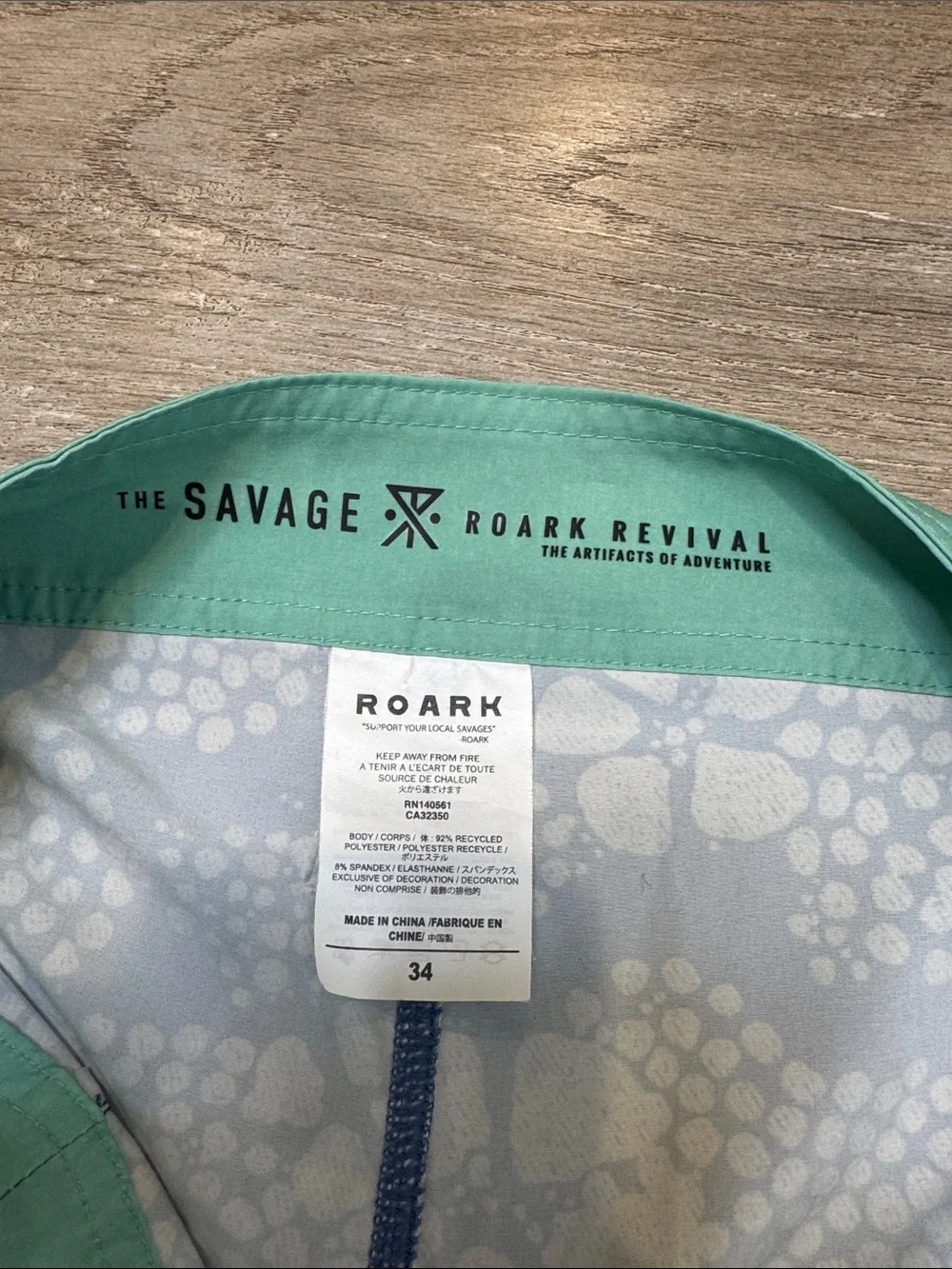 Roark Men's Floral Board Shorts in Navy and Mint 1340